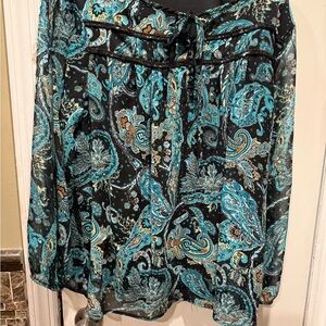 Roz & Ali Black and Teal Blouse - Women’s Size 1X